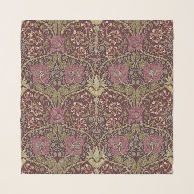 William Morris, Honeysuckle, floral. pattern, art Scarf (Front)