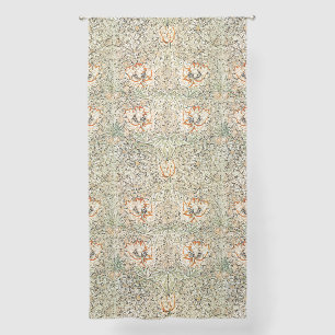 William Morris Honeysuckle Floral Pattern Brown Sheer Curtains