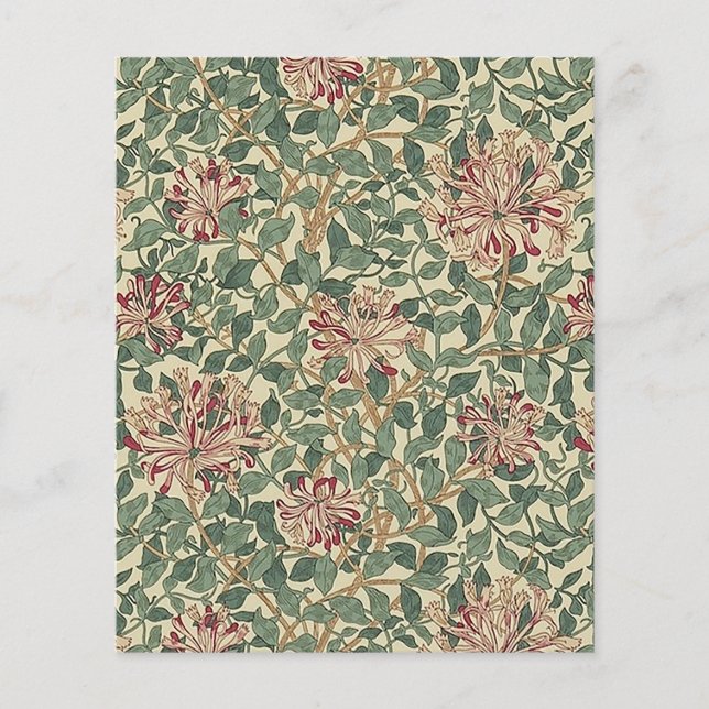 William Morris, Honeysuckle Floral Scrapbook Paper (Front)