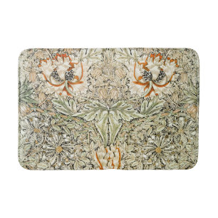 William Morris Honeysuckle Floral Wallpaper Bath Mat