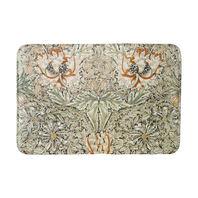 William Morris Honeysuckle Floral Wallpaper Bath Mat (Front)