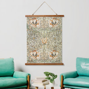 William Morris Honeysuckle Floral Wallpaper Hanging Tapestry