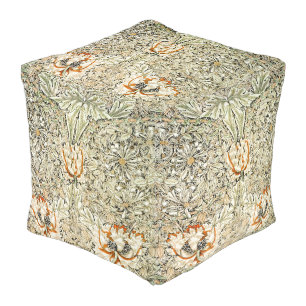 William Morris Honeysuckle Floral Wallpaper Pouf
