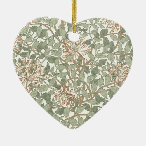 William Morris Honeysuckle Flower Wallpaper Ceramic Ornament