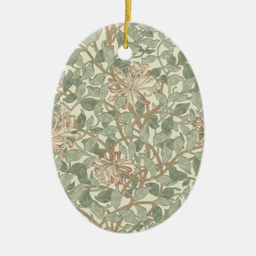 William Morris Honeysuckle Flower Wallpaper Ceramic Ornament