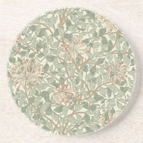 William Morris Honeysuckle Flower Wallpaper Coaster