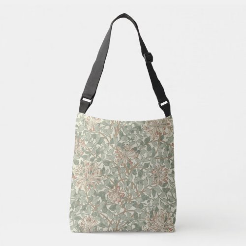 William Morris Honeysuckle Flower Wallpaper Crossbody Bag
