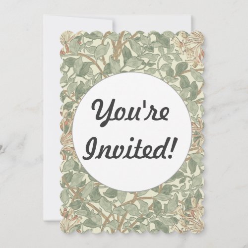 William Morris Honeysuckle Flower Wallpaper Invitation
