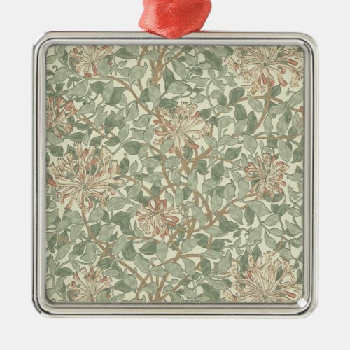 William Morris Honeysuckle Flower Wallpaper Metal Ornament