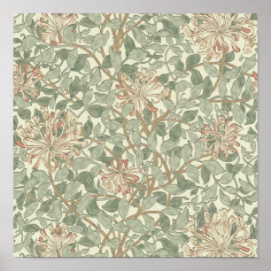 William Morris Honeysuckle Flower Wallpaper Poster
