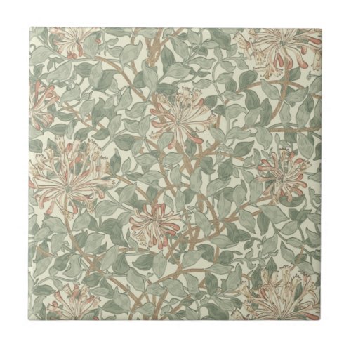 William Morris Honeysuckle Flower Wallpaper Tile