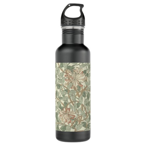 William Morris Honeysuckle Flower Wallpaper Water Bottle