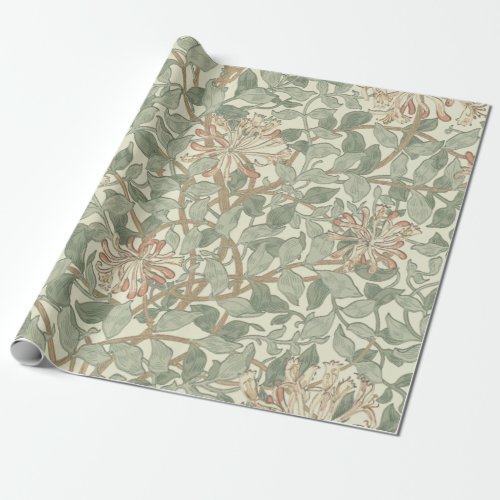 William Morris Honeysuckle Flower Wallpaper Wrapping Paper