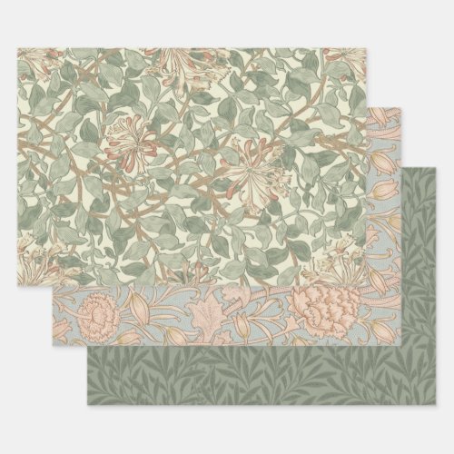 William Morris Honeysuckle Flower Wallpaper Wrapping Paper Sheets