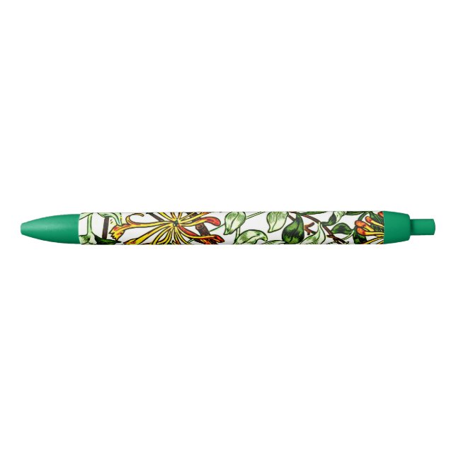 William Morris - Honeysuckle green and yellow-gold Pen (Front)