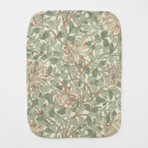 William Morris Honeysuckle Green Floral Baby Burp Cloth