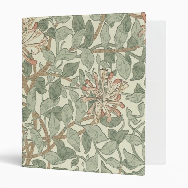 William Morris Honeysuckle Green Floral Binder (Front/Inside)