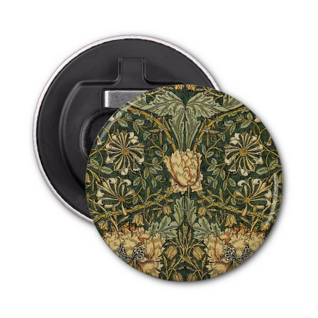 William Morris Honeysuckle Green Floral Bottle Opener (Front)