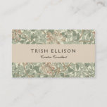 William Morris Honeysuckle Green Floral Business Card