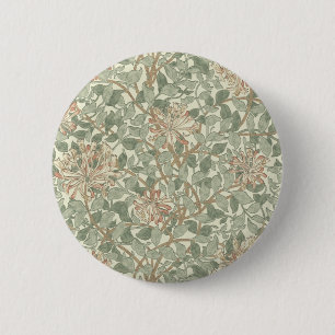 William Morris Honeysuckle Green Floral Button