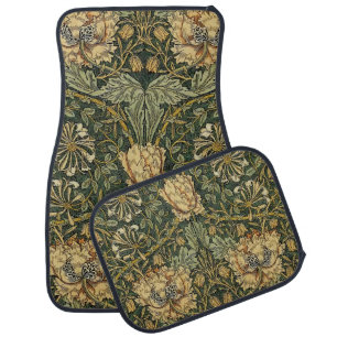 William Morris Honeysuckle Green Floral Car Floor Mat