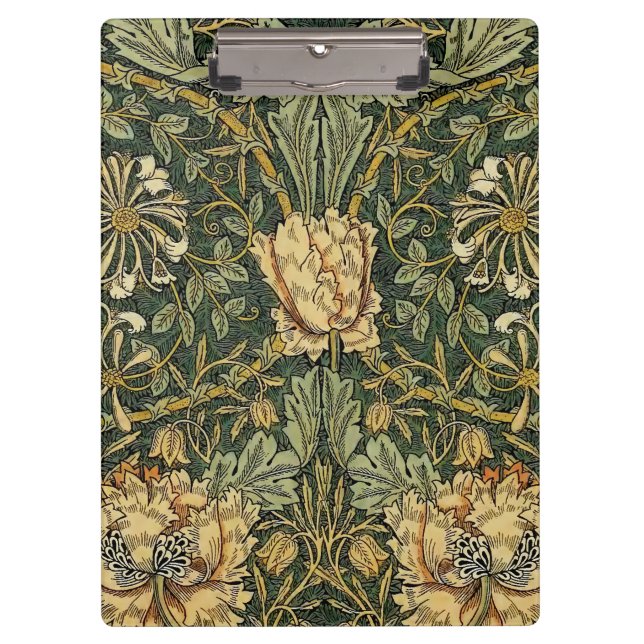 William Morris Honeysuckle Green Floral Clipboard (Front)