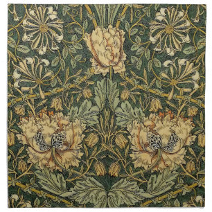 William Morris Honeysuckle Green Floral Cloth Napkin