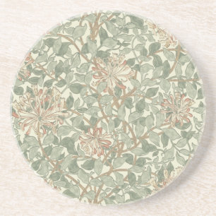 William Morris Honeysuckle Green Floral Coaster