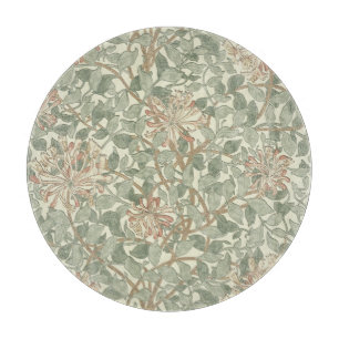 William Morris Honeysuckle Green Floral Cutting Board