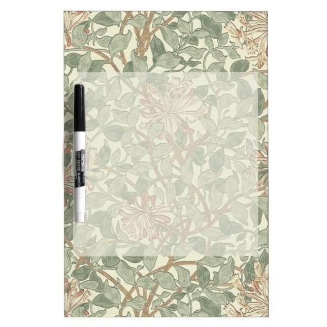 William Morris Honeysuckle Green Floral Dry Erase Board (Front)