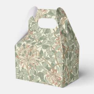 William Morris Honeysuckle Green Floral Favor Boxes