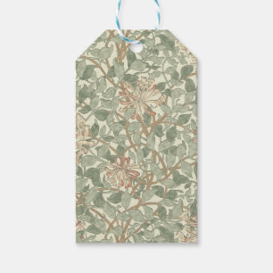 William Morris Honeysuckle Green Floral Gift Tags
