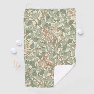 William Morris Honeysuckle Green Floral Golf Towel