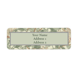William Morris Honeysuckle Green Floral Label