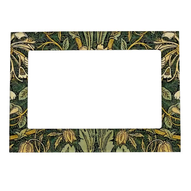 William Morris Honeysuckle Green Floral Magnetic Frame (Front)