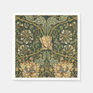William Morris Honeysuckle Green Floral Napkins