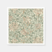 William Morris Honeysuckle Green Floral