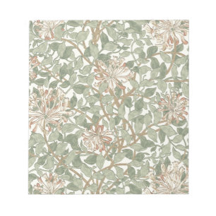 William Morris Honeysuckle Green Floral Notepad