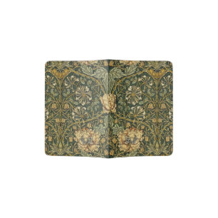William Morris Honeysuckle Green Floral Passport Holder