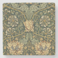 William Morris Honeysuckle Green Floral