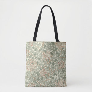 William Morris Honeysuckle Green Floral Tote Bag