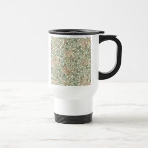 William Morris Honeysuckle Green Floral Travel Mug