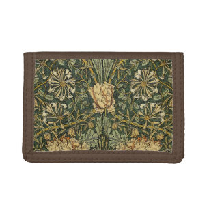 William Morris Honeysuckle Green Floral Trifold Wallet