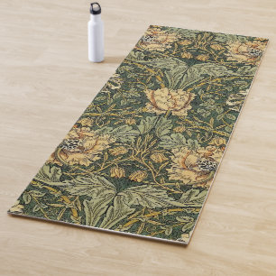 William Morris Honeysuckle Green Floral Yoga Mat