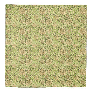 William Morris Honeysuckle Green Flowers Duvet Cover