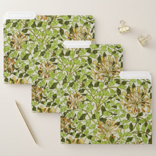 William Morris Honeysuckle Green Flowers File Folder