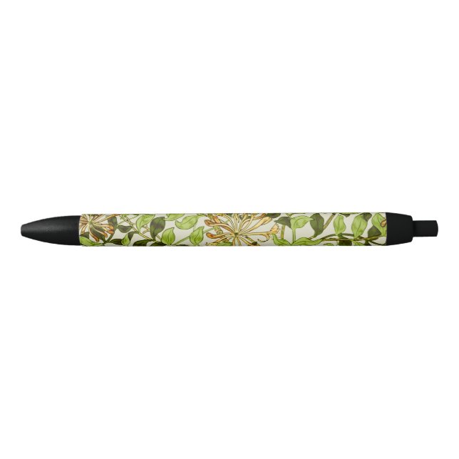 William Morris Honeysuckle Green Flowers Pen (Front)