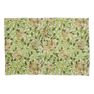 William Morris Honeysuckle Green Flowers Pillow Case
