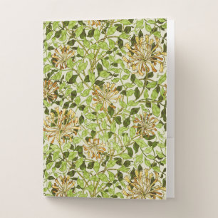 William Morris Honeysuckle Green Flowers Pocket Folder