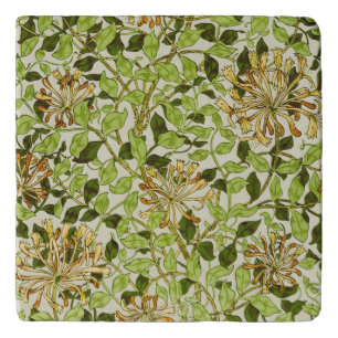 William Morris Honeysuckle Green Flowers Trivet